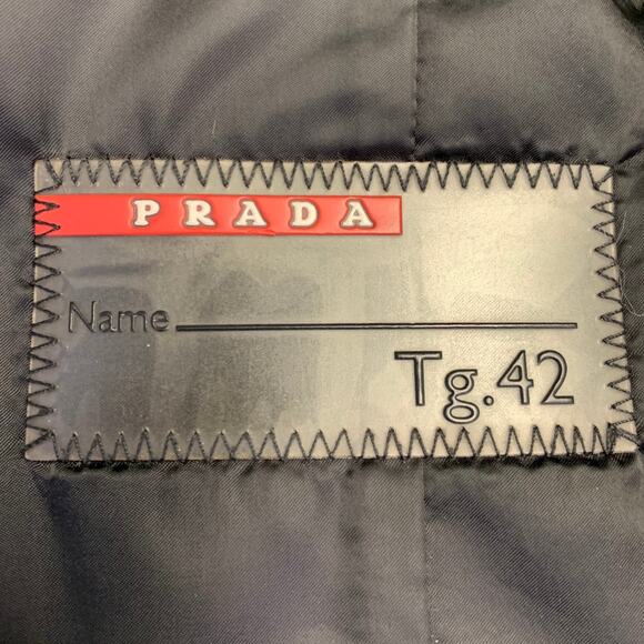 PRADA Size 6 Black Polyamide Quilted Fur Collar Button Down Coat - Picture 6 of 8